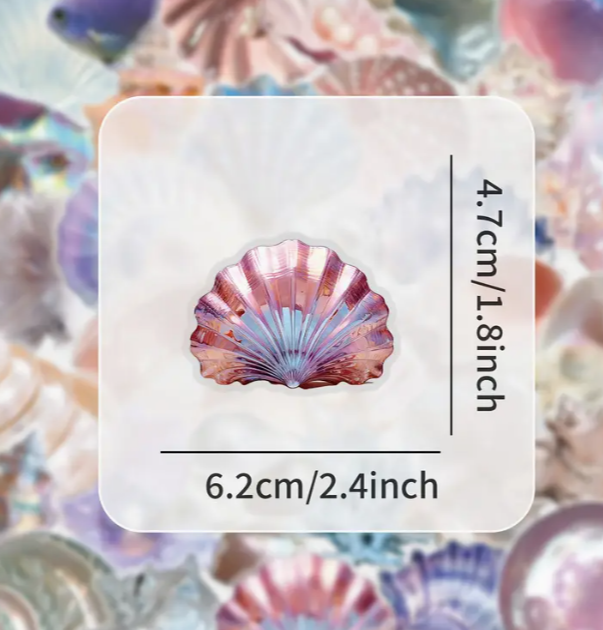 Iridescent Seashell Sticker Set