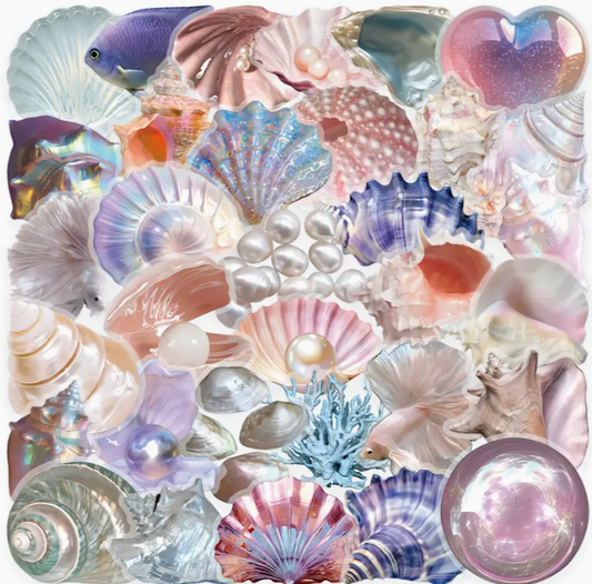 Iridescent Seashell Sticker Set