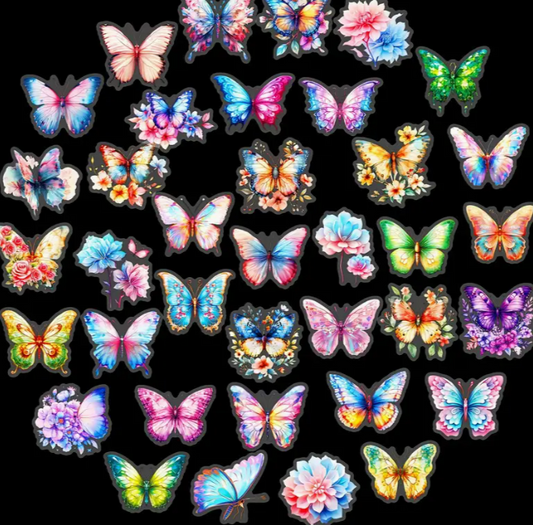 Neon Butterflies Sticker Set